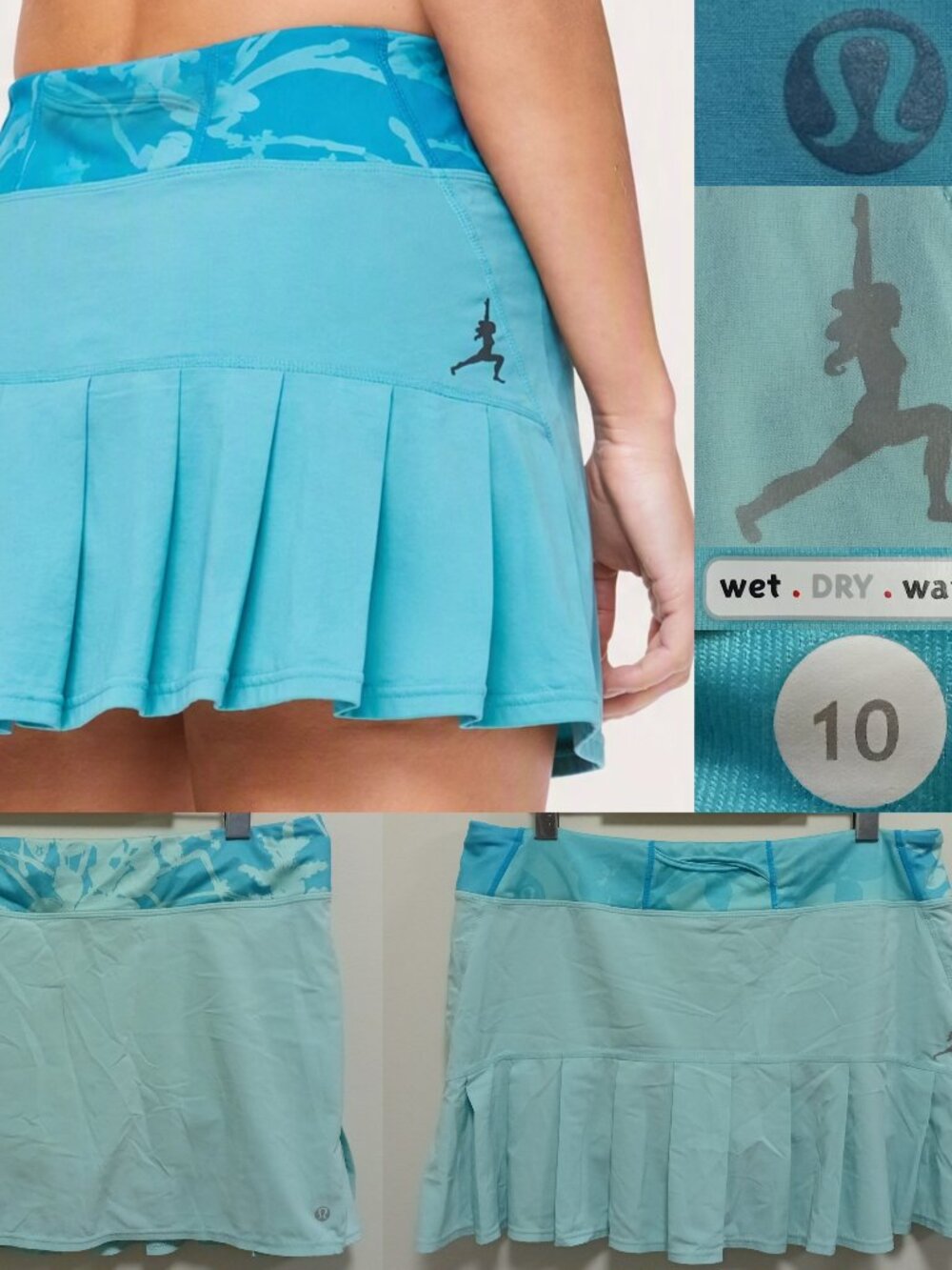 Lululemon Seawheeze Aruba Skort Speed Sunset Floral Aquamarine Skirt 10 Large
